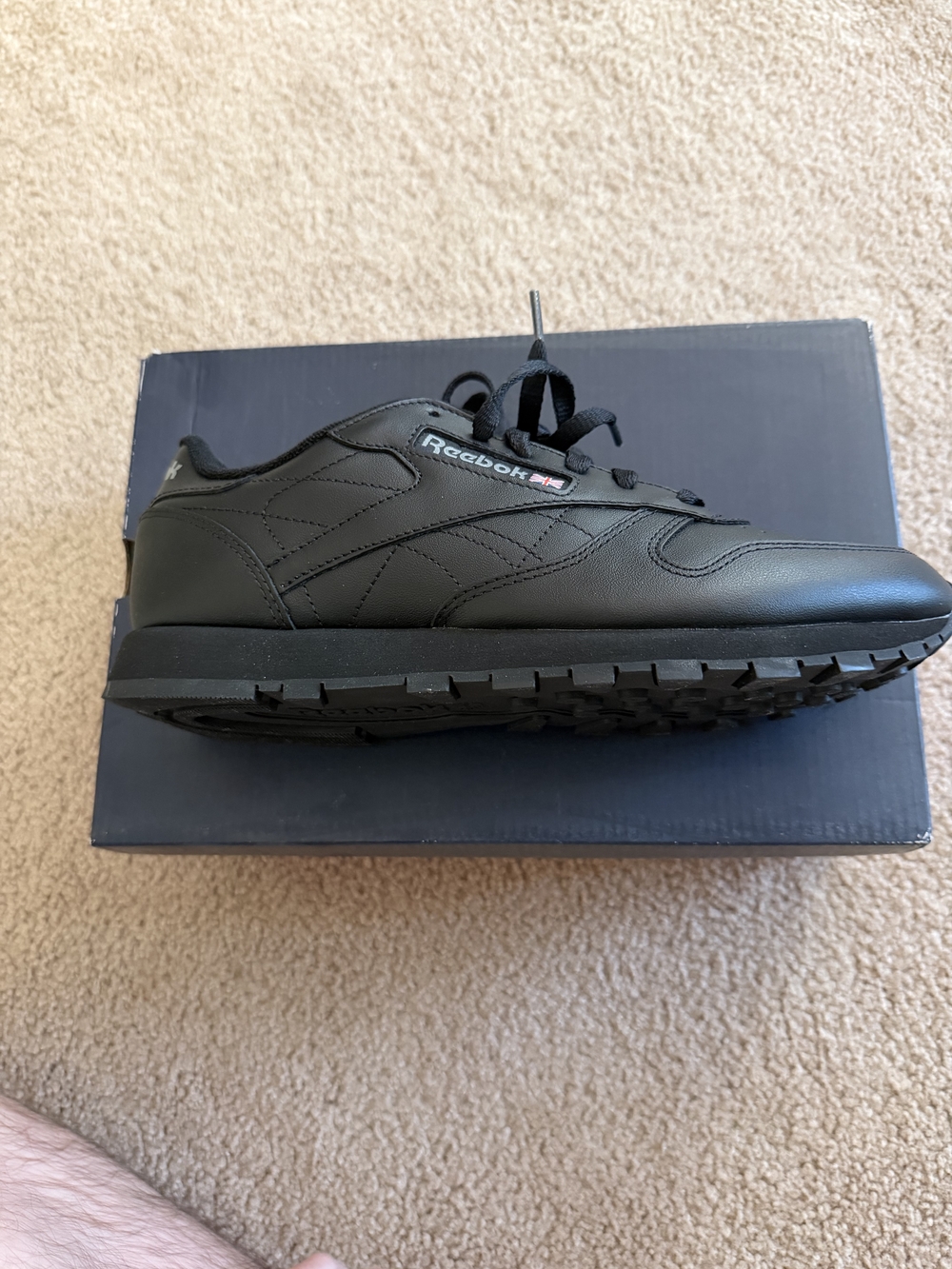 Reebok Women's Black Leather Classic Sneaker